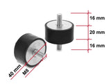 Delock 60817 Vibration Damper M8 X 1.25 Mm D 40 X H 20 Mm, 4 Pieces Black