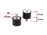 Delock 60819 Vibration Damper M5 X 0.8 Mm D 20 X H 15 Mm, 4 Pieces Black