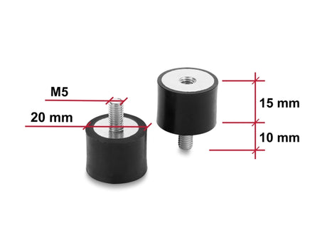 Delock 60819 Vibration Damper M5 X 0.8 Mm D 20 X H 15 Mm, 4 Pieces Black