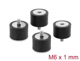 Delock 60821 Vibration Damper M6 X 1 Mm D 30 X H 20 Mm, 4 Pieces Black