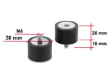 Delock 60821 Vibration Damper M6 X 1 Mm D 30 X H 20 Mm, 4 Pieces Black