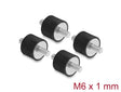 Delock 60814 Vibration Damper M6 X 1 Mm D 20 X H 15 Mm, 4 Pieces Black
