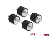 Delock 60814 Vibration Damper M6 X 1 Mm D 20 X H 15 Mm, 4 Pieces Black