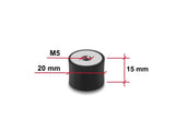 Delock 60826 Vibration Damper M5 X 0.8 Mm D 20 X H 15 Mm, 4 Pieces Black