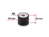 Delock 60827 Vibration Damper M8 X 1.25 Mm D 30 X H 20 Mm, 4 Pieces Black
