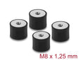 Delock 60828 Vibration Damper M8 X 1.25 Mm D 40 X H 30 Mm, 4 Pieces Black