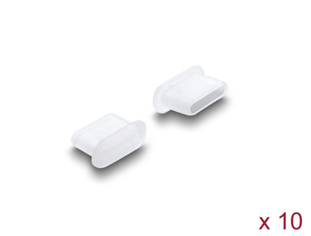 Delock 87409 Dust Cover For Usb Type-C� Female 10 Pieces Silicone Transparent