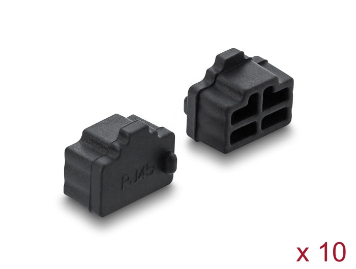 Delock 87547 Dust Cover For Rj45 Jack 10 Pieces Silicone Black