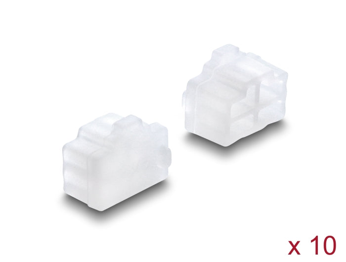 Delock 87493 Dust Cover For Rj45 Jack 10 Pieces Silicone Transparent