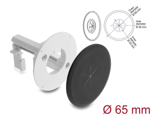 Delock 91408 Silicone Cable Bushing Round Ø 65 Mm For Wall / Desktop Mounting