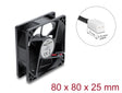 Delock 67446 Axial Fan 48 V Dc, 80 X 80 X 25 Mm With 2 Pin Fan Connector Female