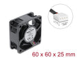 Delock 67450 Axial Fan 48V Dc, 60 X 60 X 25Mm W/ 4 Pin Pwm Fan Connector Female