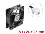Delock 67451 Axial Fan 48V Dc, 80 X 80 X 25Mm W/ 4 Pin Pwm Fan Connector Female