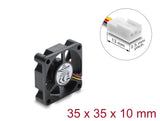 Delock 67617 Axial Fan 12 V Dc, 35 X 35 X 10 Mm Black