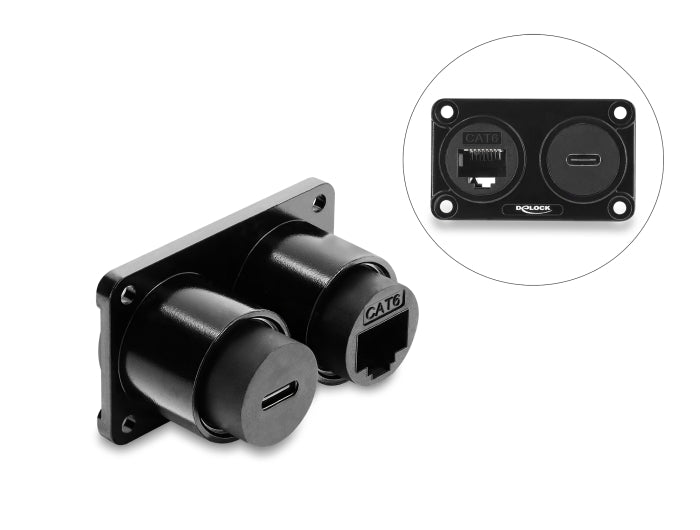 Delock 91170 Dual Socket Usb 10 Gbps Usb Type-C Female 100 W Female