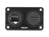 Delock 91172 Dual Built-In Socket Rj45 Jack Cat.6 + Hdmi Female 4K Black