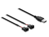 Delock 91343 Usb-A To 2X 4-Pin Fan Cable With Switch 1M