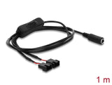 Delock 91355 Dc 5.5X2.1Mm To 2X 4-Pin Fan Cable With Switch 1M