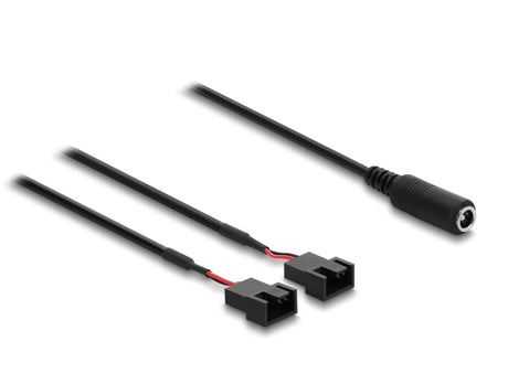 Delock 91355 Dc 5.5X2.1Mm To 2X 4-Pin Fan Cable With Switch 1M