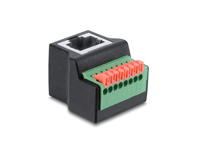 Delock 91243 Rj45 Jack To Terminal Block With Push Button Adapter 90� Angled
