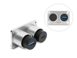 Delock 91169 Dual Socket Usb 5 Gbps Type-A Female, Usb 10 Gbps Usb Type-C 100W