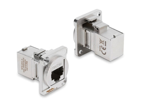 Delock 91176 D-Type Module Rj45 Jack To Jack 90° Angled Cat.6A Silver