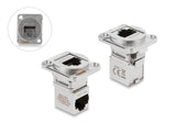 Delock 91176 D-Type Module Rj45 Jack To Jack 90° Angled Cat.6A Silver