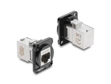 Delock 91177 D-Type Module Rj45 Jack To Jack 90° Angled Cat.6A Black / Silver