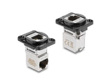 Delock 91177 D-Type Module Rj45 Jack To Jack 90° Angled Cat.6A Black / Silver