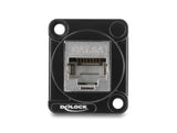 Delock 91177 D-Type Module Rj45 Jack To Jack 90° Angled Cat.6A Black / Silver