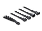 Delock 91342 Pwm Fan Splitter 4-Pin To 3X 4-Pin Male 40Cm Black