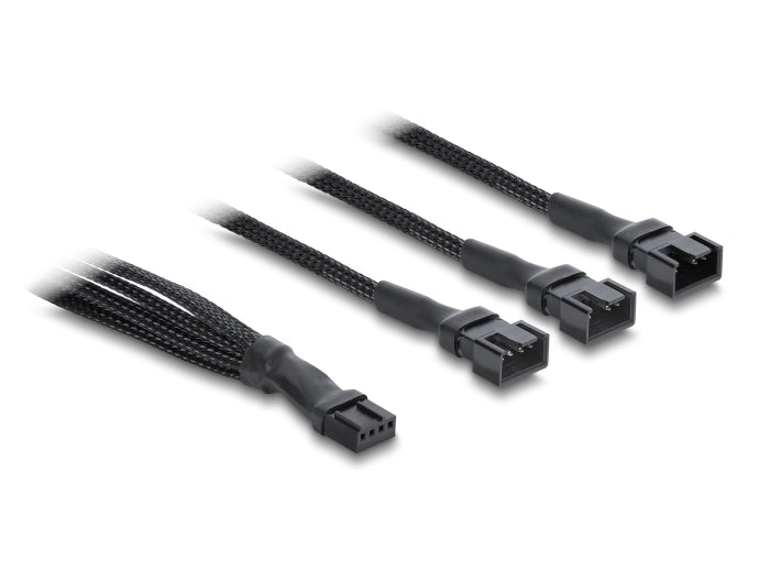 Delock 91341 Pwm Fan Splitter 4-Pin Female To 2X 4-Pin Male 30Cm