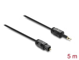 Delock 90922 Toslink Cable Mini Toslink 3.5Mm Male To Toslink Female, Ø2.2Mm, 3M