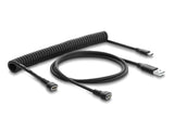 Delock 90992 Magnetic Coiled Cable Usb 2.0 Type-A Male To Pogo 4 Pin Male