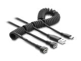 Delock 90992 Magnetic Coiled Cable Usb 2.0 Type-A Male To Pogo 4 Pin Male