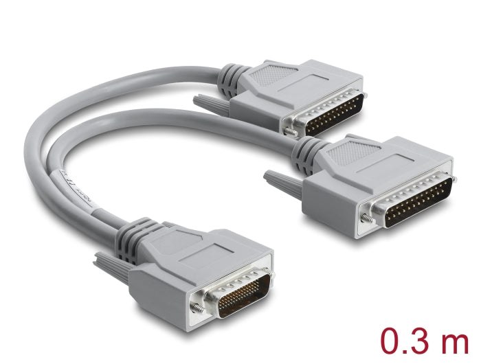 Delock 67609 Y-Cable Adapter Serial Rs-232 Lfh D-Sub Hd 60 Pin Male, 0.3 M Grey