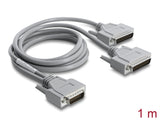 Delock 67610 Y-Cable Adapter Serial Rs-232 Lfh D-Sub Hd 60 Pin Male, 1 M Grey