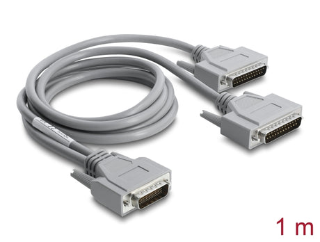 Delock 67610 Y-Cable Adapter Serial Rs-232 Lfh D-Sub Hd 60 Pin Male, 1 M Grey