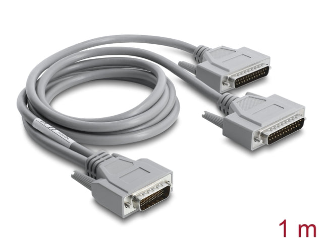 Delock 67610 Y-Cable Adapter Serial Rs-232 Lfh D-Sub Hd 60 Pin Male, 1 M Grey