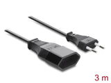 Delock 81628 Euro Plug Extension Cee7/16 Male To Female, 2 X 0.75 Mm², 3M