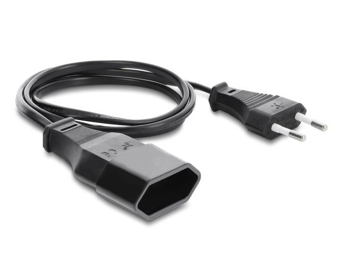Delock 81626 Euro Plug Extension Cee7/16 Male To Female, 2 X 0.75 Mm², 1M