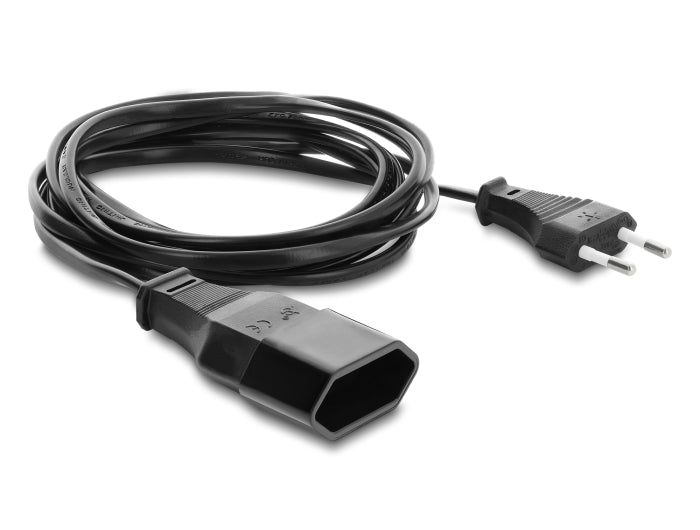 Delock 81628 Euro Plug Extension Cee7/16 Male To Female, 2 X 0.75 Mm², 3M