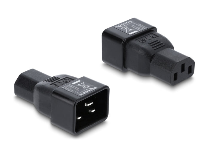 Delock 80657 Power Adapter Iec 60320 - C20 To C13, Male / Female, 10A, Straight