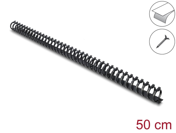 Delock 22075 Cable Duct Flexible Self-Adhesive Screwable 25 X 26 Mm, 50 Cm Long