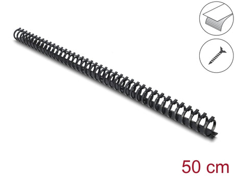 Delock 22075 Cable Duct Flexible Self-Adhesive Screwable 25 X 26 Mm, 50 Cm Long