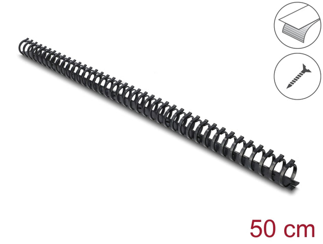Delock 22075 Cable Duct Flexible Self-Adhesive Screwable 25 X 26 Mm, 50 Cm Long