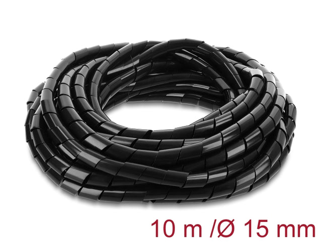 Delock 22085 Spiral Hose 15 Mm Diameter 10 M Black