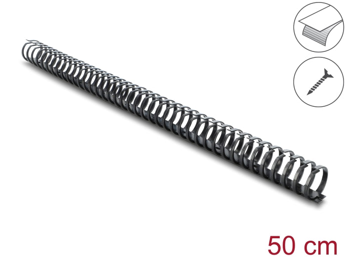 Delock 22076 Cable Duct Flexible Self-Adhesive Screwable 34 X 35 Mm, 50 Cm Long