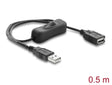 Delock 81655 Usb Power Cable Type-A Male To Female With Switch 0.5 M