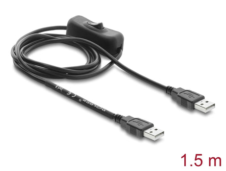 Delock 81657 Usb Power Cable Type-A Male To Male With Switch 1.5 M